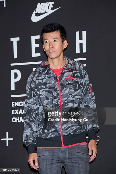 South Korean singer Sean attends a promotional event for the NIKE "Tech Pack" Showcase at Shilla Hotel on September 24, 2013 in Seoul, South Korea.