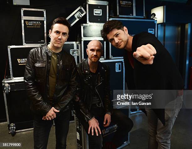 Glen Power, Mark Sheehan and Danny O'Donoghue from The Script pose ahead of tomorrow's fifth annual Arthur's Day celebrations on September 25, 2013...