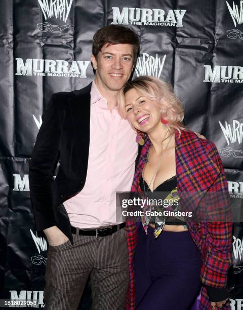 Scott and Annalee Belle attend Murray SawChuck's 50th birthday party at Rick's Tavern on November 27, 2023 in Las Vegas, Nevada.