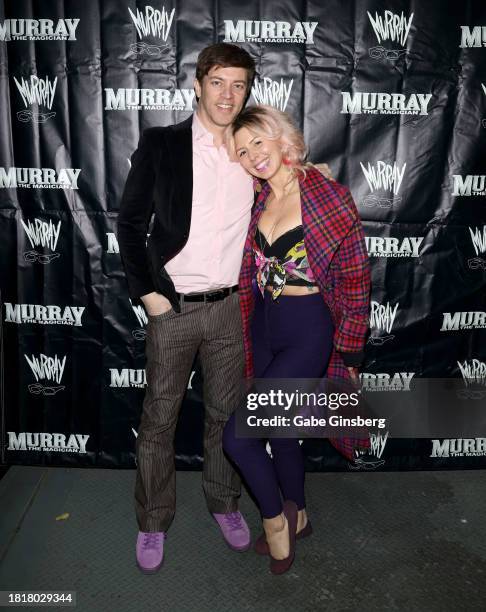 Scott and Annalee Belle attend Murray SawChuck's 50th birthday party at Rick's Tavern on November 27, 2023 in Las Vegas, Nevada.