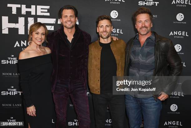 Nikki DeLoach, Kristoffer Polaha, Andrew Walker and Paul Greene attend Angel Studios Presents The Los Angeles Premiere Of "The Shift" at AMC The...