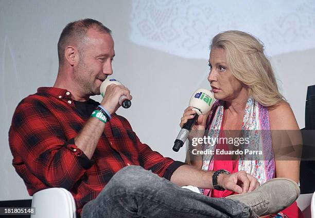 Cristina Tarrega and Pedro Garcia Aguado attends Cadena Dial radio station new season presentation at Callao cinema on September 25, 2013 in Madrid,...