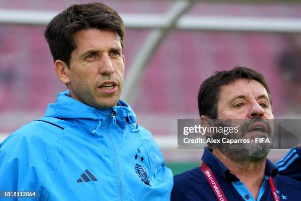 Diego Placente, Manager of Argentina during the FIFA U-17 World Cup Semi Final match between Argentina and Germany at Manahan Stadium on November 28,...
