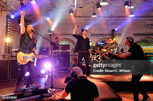 Mark Sheehan and Danny O'Donoghue from The Script perform on the From The Storehouse With Dermot Whelan show, which aired on RTE 2, ahead of this...
