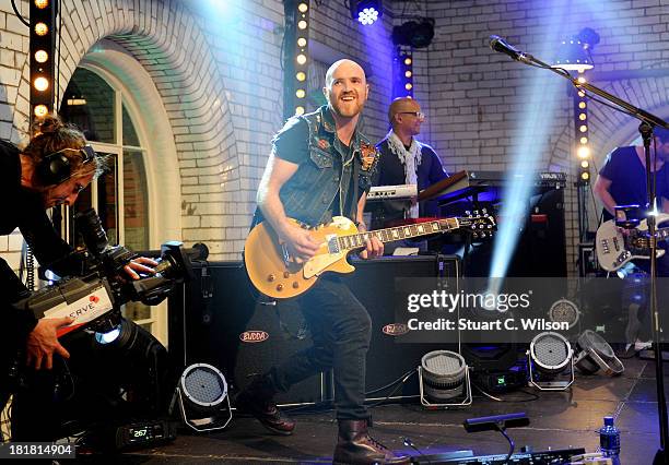 Mark Sheehan from The Script performs on the From The Storehouse With Dermot Whelan show, which aired on RTE 2, ahead of this years Arthur's Day...