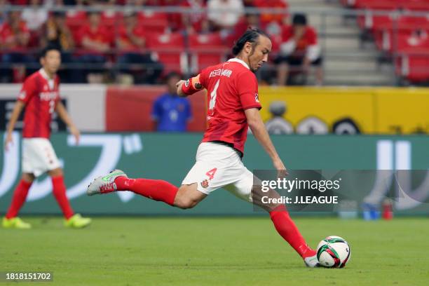 Marcus Tulio Tanaka of Nagoya Grampus in action during the J.League J1 second stage match between Nagoya Grampus and Vegalta Sendai at Toyota Stadium...