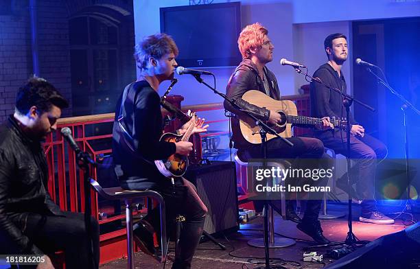 Vinny May, Stephen Garrigan, Mark Prendergast and Jason Boland from Kodaline perform on the From The Storehouse With Dermot Whelan show, which aired...