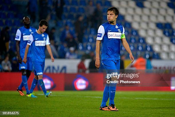 Jelle Vossen of Krc Genk in action during the Cofidis Cup match between KRC Genk and AFC Tubize on September 25, 2013 in Genk, Belgium.