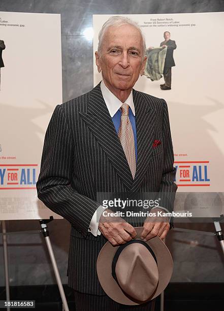 Gay Talese attends "Inequality For All" New York Premiere at Paley Center For Media on September 25, 2013 in New York City.