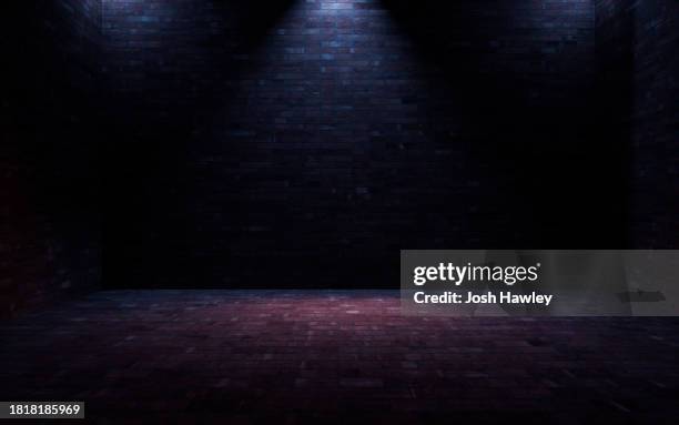 3d rendering architectural background - pared de ladrillos fotografías e imágenes de stock