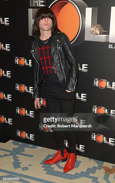 Nancy Tranvesti of the musical group Nancy Rubias attends a photocall for 'The Hole' theater production at the Theater Coliseum on September 25, 2013...