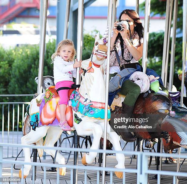 Bethenny Frankel and Bryn Hoppy are seen on the West Side Highway on September 25, 2013 in New York City.