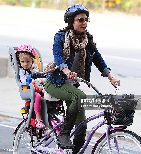 Bethenny Frankel and Bryn Hoppy are seen on the West Side Highway on September 25, 2013 in New York City.