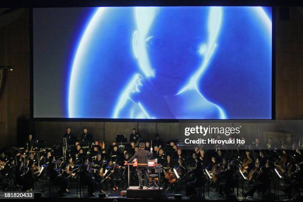 Stanley Kubrick's "2001: A Space Odyssey," with live music from the soundtrack, performed by the New York Philharmonic, at Avery Fisher Hall on...