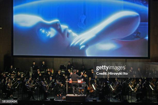 Stanley Kubrick's "2001: A Space Odyssey," with live music from the soundtrack, performed by the New York Philharmonic, at Avery Fisher Hall on...