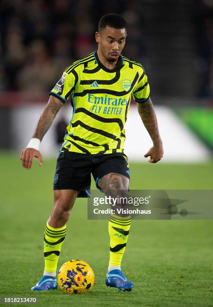 Gabriel Jesus of Arsenal during the Premier League match between Brentford FC and Arsenal FC at Gtech Community Stadium on November 25, 2023 in...