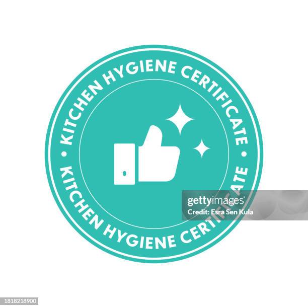 circular and vector information sign label with kitchen hygiene concept. - wipe counter stock illustrations