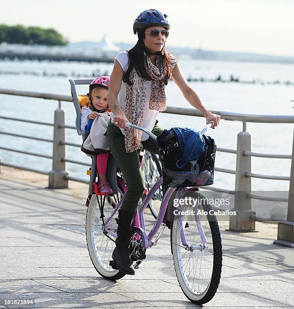 Bethenny Frankel and Bryn Hoppy are seen on the West Side Highway on September 25, 2013 in New York City.