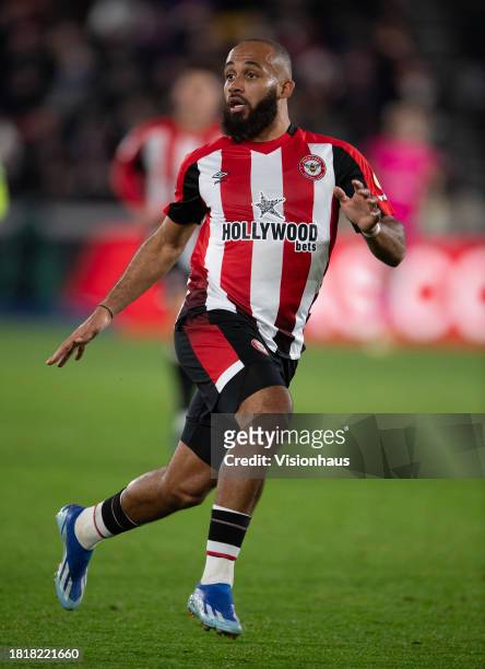 Bryan Mbeumo of Brentford during the Premier League match between Brentford FC and Arsenal FC at Gtech Community Stadium on November 25, 2023 in...