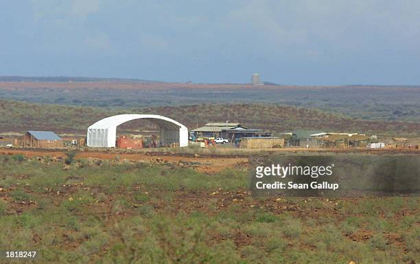 Hangar is visible at a base which the U.S. Military launches it's armed Predator drones for surveillance in the Horn of Africa February 27, 2003 in...