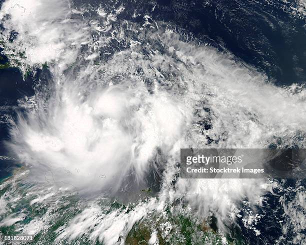 august 23, 2012 - tropical storm isaac hovers over the caribbean sea. - tropical storm isaac ストックフォトと画像