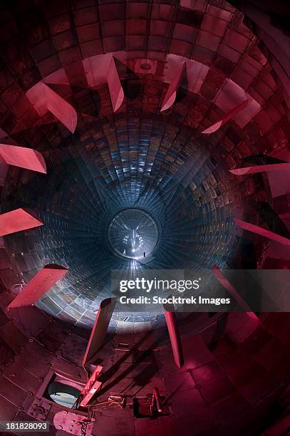 inside the diffuser section of a 16-foot supersonic wind tunnel. - bulk test stock-fotos und bilder