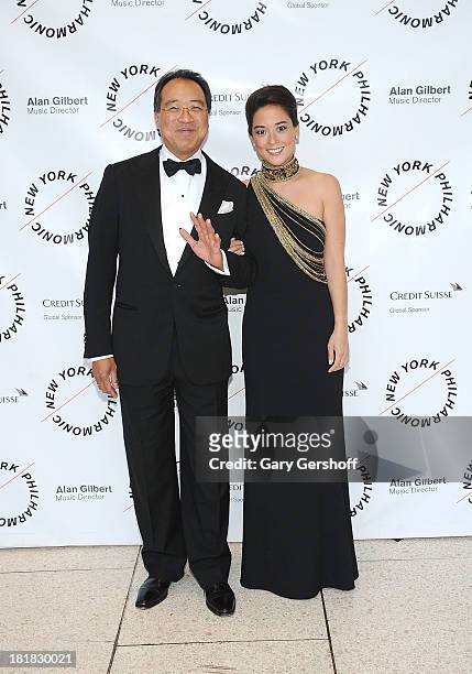 Yo-Yo Ma and Emily Ma attend the New York Philharmonic 172nd Season Opening Night Gala at Avery Fisher Hall, Lincoln Center on September 25, 2013 in...