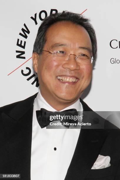 Yo-Yo Ma attends the New York Philharmonic 172nd Season Opening Night Gala at Avery Fisher Hall, Lincoln Center on September 25, 2013 in New York...