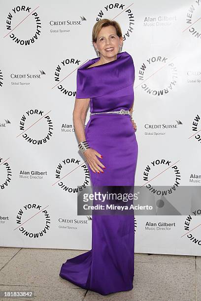 Adrienne Arsht attends the New York Philharmonic 172nd Season Opening Night Gala at Avery Fisher Hall, Lincoln Center on September 25, 2013 in New...