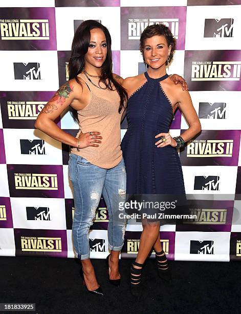 Personalities Aneesa Ferreira and Diem Brown attend MTV's "The Challenge: Rivals II" Final Episode and Reunion Party at Chelsea Studio "B" on...
