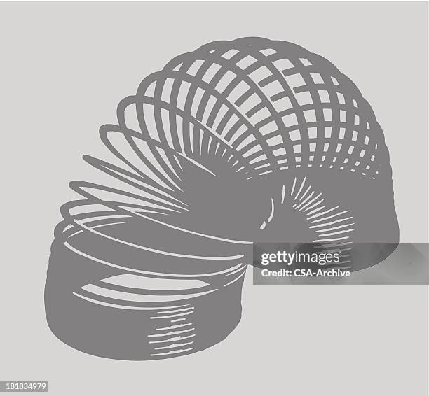 arched slinky - metal coil stock illustrations