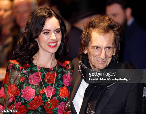 Sally Wood and Ronnie Wood attend The Tusk Conservation Awards 2023 at The Savoy Hotel on November 27, 2023 in London, England. The annual Tusk...