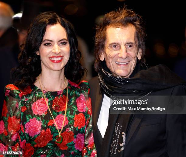 Sally Wood and Ronnie Wood attend The Tusk Conservation Awards 2023 at The Savoy Hotel on November 27, 2023 in London, England. The annual Tusk...