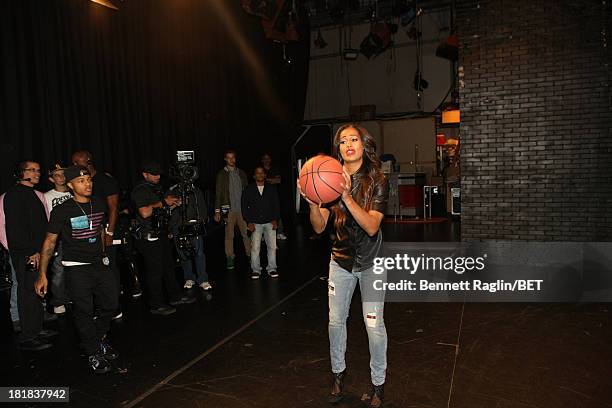 Player Skylar Diggins visits 106 & Park at 106 & Park Studio on September 23, 2013 in New York City.