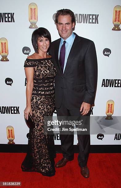 Publisher Suzan Gursoy and Adweek executive editor James Cooper attend 2013 ADWEEK Brand Genius Awards at Capitale on September 25, 2013 in New York...