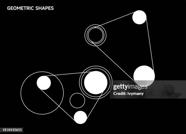 abstract black and white mathematics minmalism geometric concept round line pattern background - math problem stock illustrations
