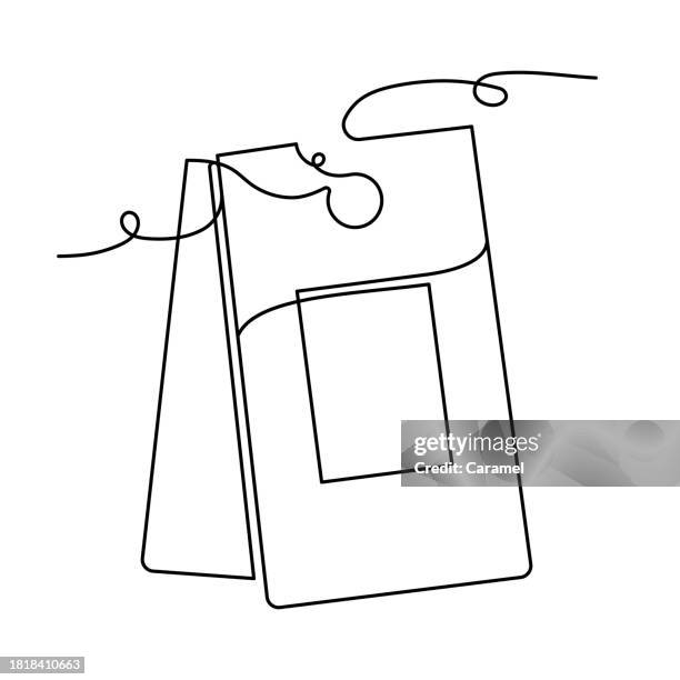 business id card continuous line icon - security pass stock illustrations