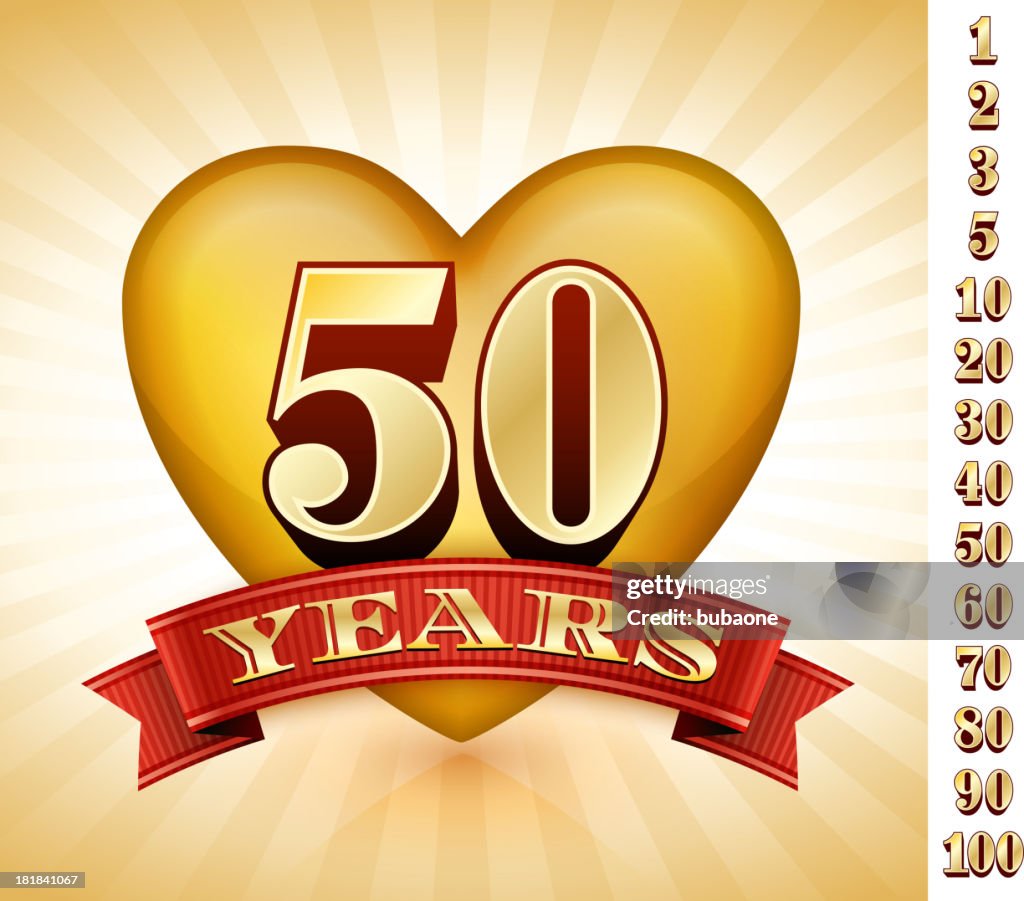 Anniversary Badges Red and Gold Collection Background