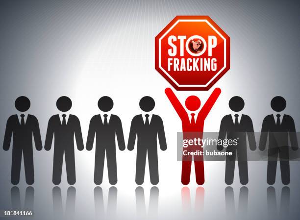stop fracking business communication concept background with stick figures - hydraulic fracturing icons stock illustrations