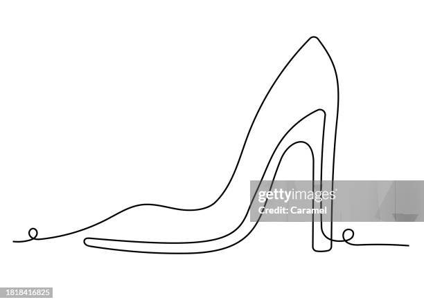 high heels continuous line icon - dress shoes stock illustrations