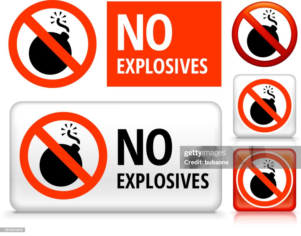 Explosivos não botões de arte vetorial royalty free