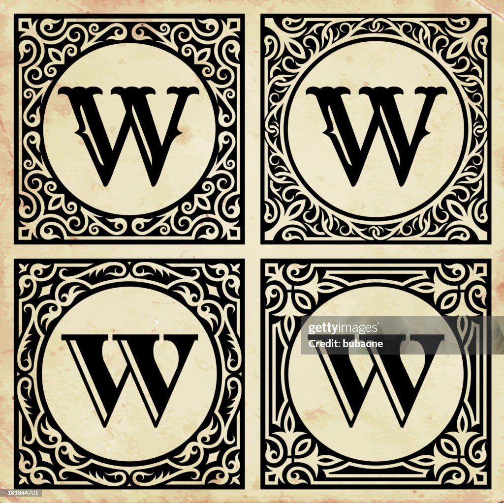 Old Paper with Decorative Letter W
