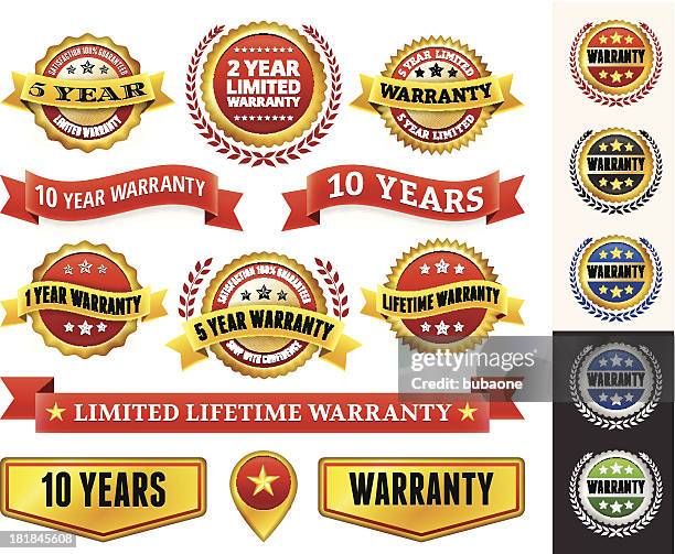 bildbanksillustrationer, clip art samt tecknat material och ikoner med warranty badges red and gold collection - baby seal