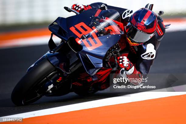 Marc Marquez of Spain and Gresini Racing MotoGP in action on track during the MotoGP Test in Valencia at Ricardo Tormo Circuit on November 28, 2023...