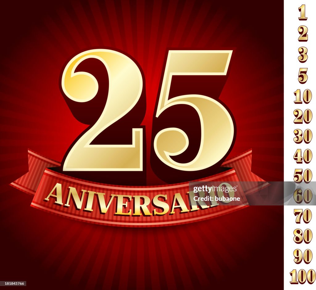 Spanish logo of twenty five anniversary