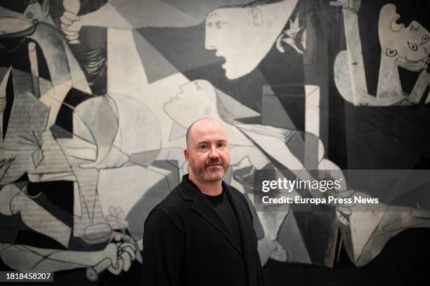 The director of the Reina Sofia, Manuel Segade, poses during the presentation of the 'Picasso Celebration' coin collection, on the occasion of the...