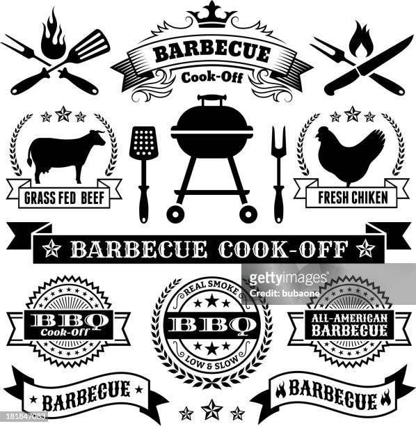 summer barbecue royalty free vector icon set - 比賽活動 幅插畫檔、美工圖案、卡通及圖標