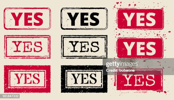 yes vector rubber stamp collection - yes no stock illustrations