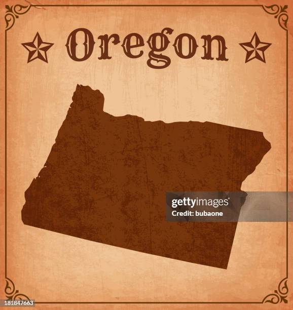 an old fashioned map of oregon - oregon stock illustrations