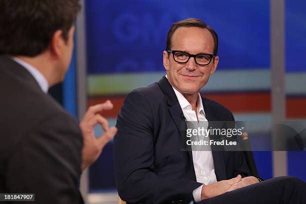 Clark Gregg of "Marvel's Agents of S.H.I.E.L.D" is a guest on "Good Morning America," 9/23/13, airing on the Walt Disney Television via Getty Images...